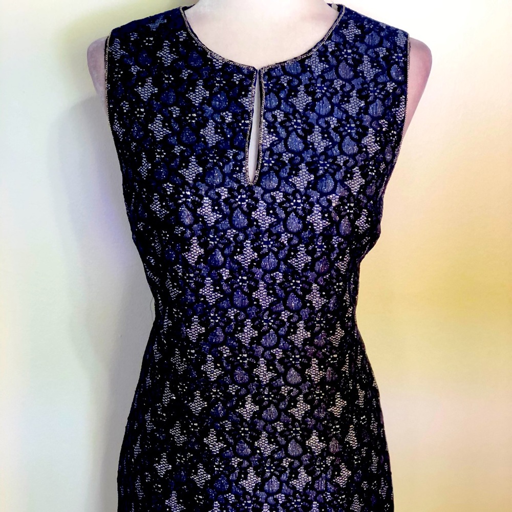 Tahari Keyhole Sparkle Dress